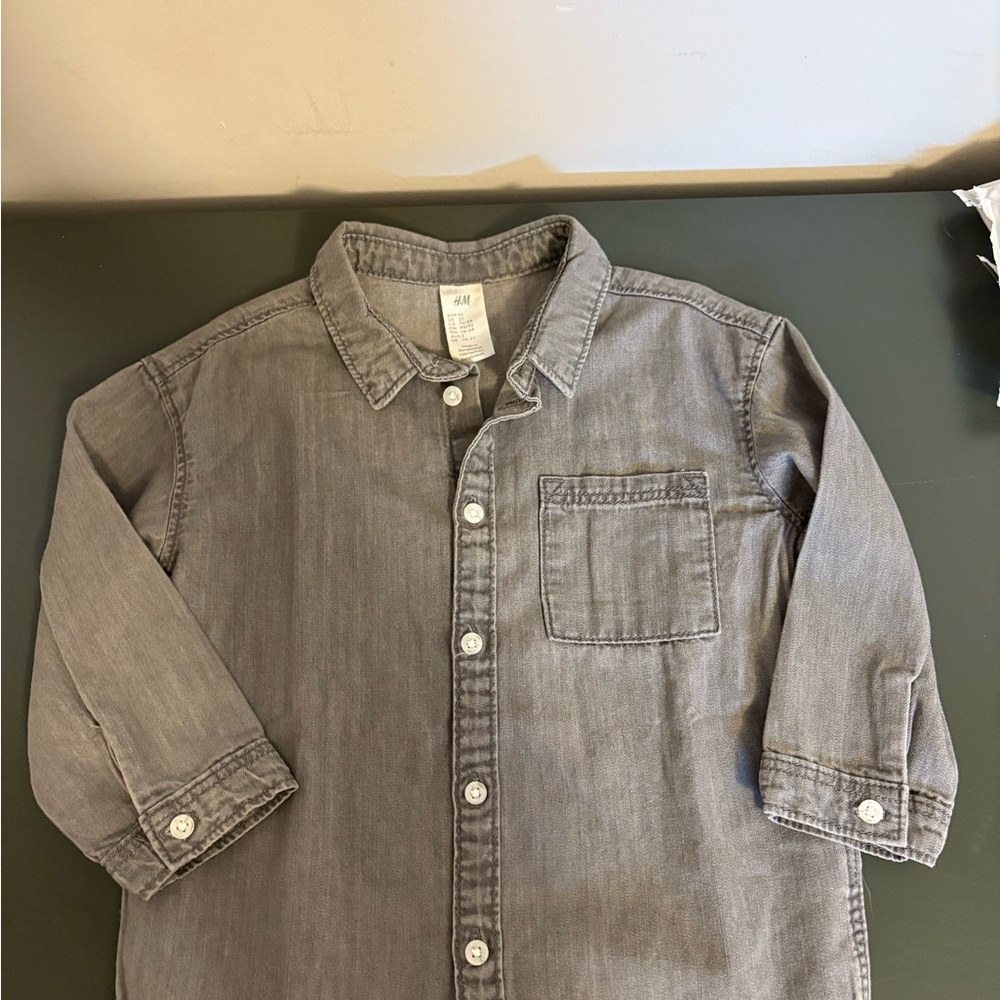 H&M Charcoal Button-Up Shirt
